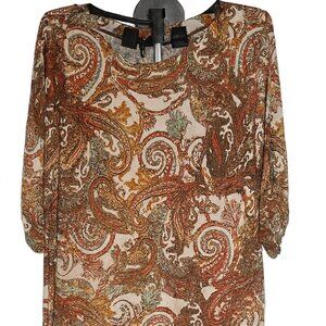 Cato Plus Size Paisley Print Dress 22/24 – 3/4 Sleeve, Stretch, Versatile, Boho